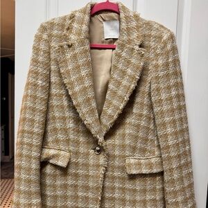 Mango Boucle Plaid Women's Blazer